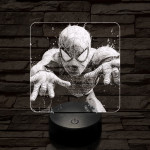 Pókember hálót vet 7 színű valósághű 3D led lámpa
