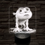 Szeszélyes szörny 7 színű valósághű 3D led lámpa