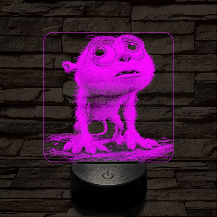 Szeszélyes szörny 7 színű valósághű 3D led lámpa