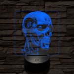 T-800-as halálosztó 7 színű valósághű 3D led lámpa