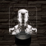 Vasember front 7 színű valósághű 3D led lámpa