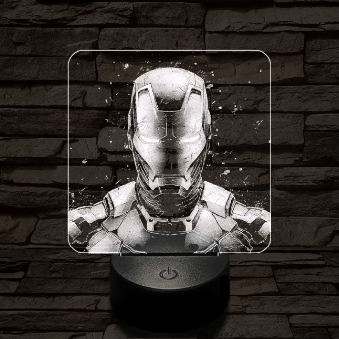 Vasember front 7 színű valósághű 3D led lámpa