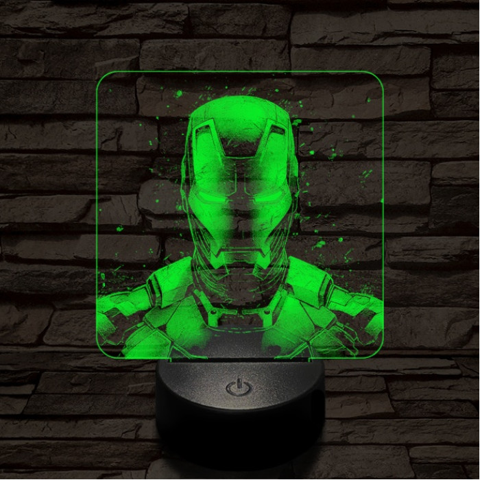 Vasember front 7 színű valósághű 3D led lámpa
