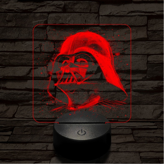 Vader sisakja 7 színű valósághű 3D led lámpa