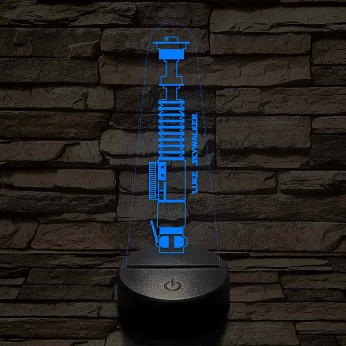 Luke Skywalker fénykardja 7 színű 3D led lámpa
