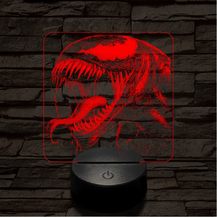 Venom vicsorog 7 színű valósághű 3D led lámpa