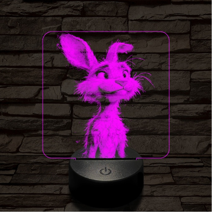 Csapzott Hopsz nyuszi 7 színű valósághű 3D led lámpa