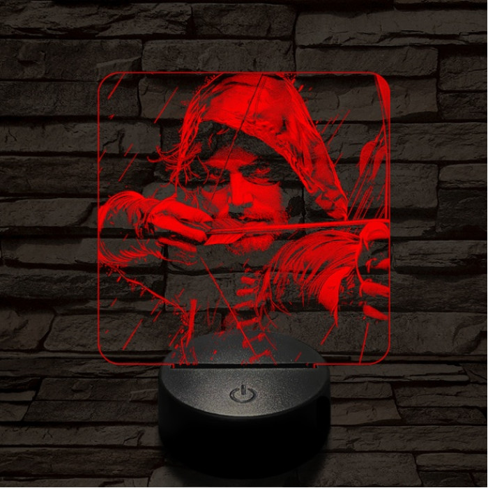 Zöld  íjász 7 színű valósághű 3D led lámpa