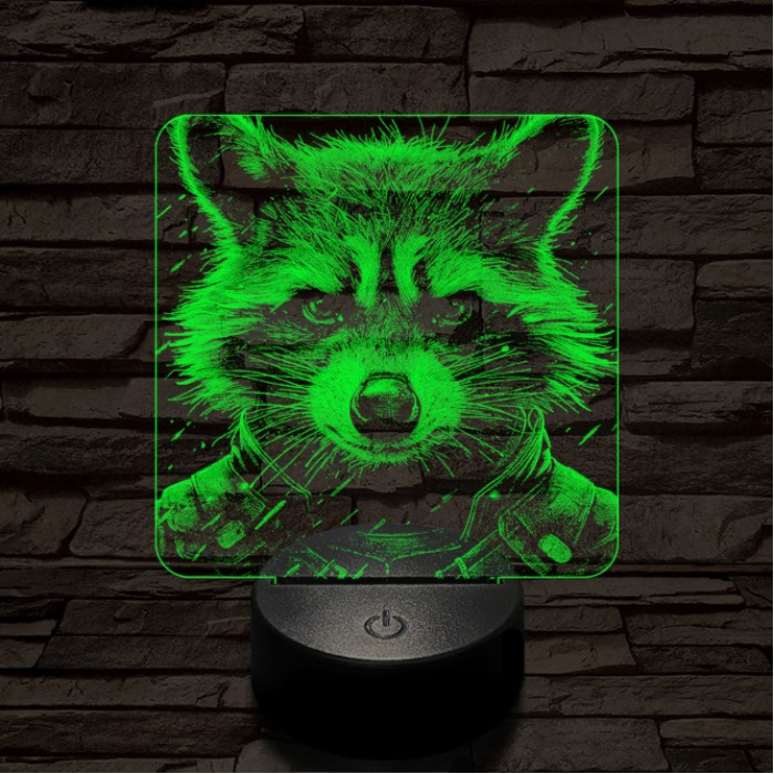Mordály elszánt 7 színű valósághű 3D led lámpa