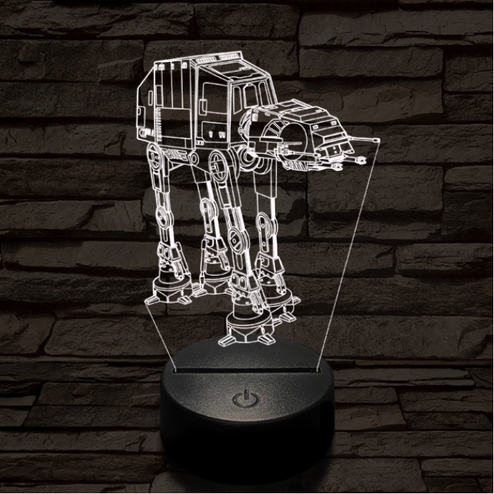 Birodalmi lépegető 7 színű  3D led lámpa