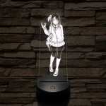 Anime sulis lány 7 színű 3D led lámpa