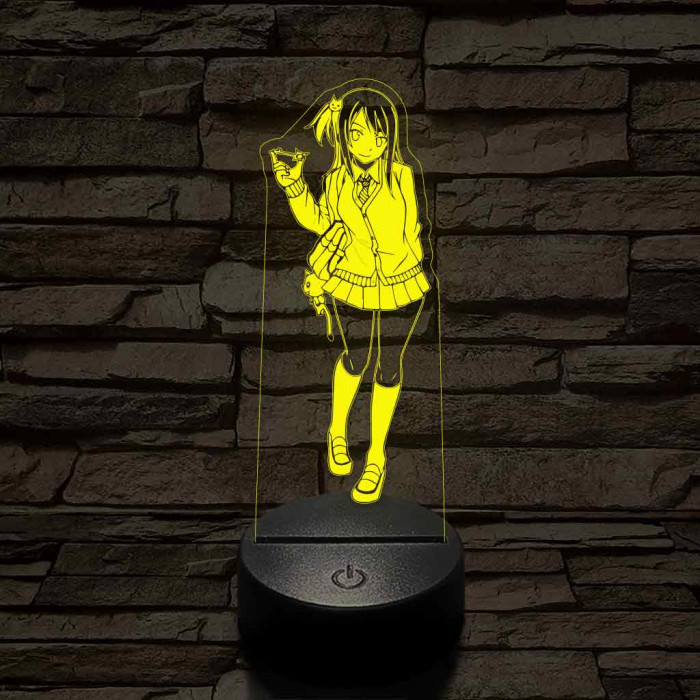 Anime sulis lány 7 színű 3D led lámpa