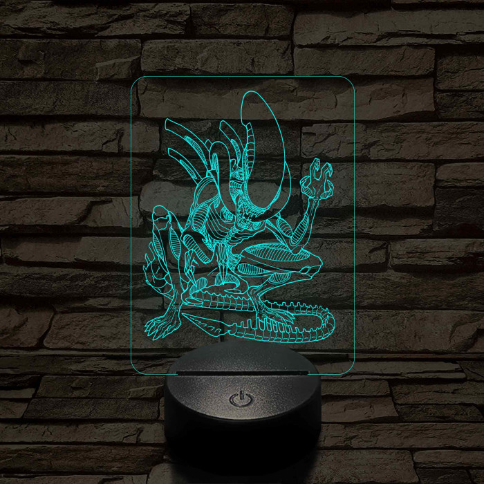Alien 7 színű 3D led lámpa