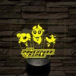 Power Puff Girlz 7 színű 3D led lámpa