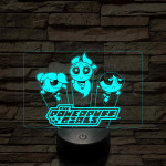 Power Puff Girlz 7 színű 3D led lámpa