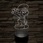 Hupikék-törpikék 7 színű  3D led lámpa