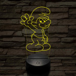 Hupikék-törpikék 7 színű  3D led lámpa