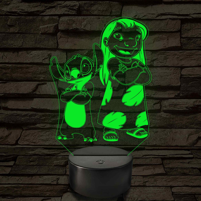 Lula és űrkutya 7 színű 3D led lámpa