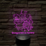 SpongyaBob és barátai – 7 színű, színváltós 3D LED lámpa (műanyagtalpas)