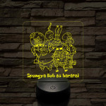 SpongyaBob és barátai – 7 színű, színváltós 3D LED lámpa (műanyagtalpas)