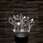 Űrkutya és Villámcsapás barátsága – 7 színű, színváltós 3D LED lámpa