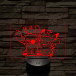 Űrkutya és Villámcsapás barátsága – 7 színű, színváltós 3D LED lámpa
