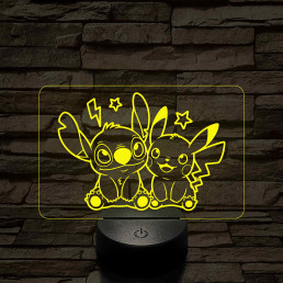 Űrkutya és Villámcsapás barátsága – 7 színű, színváltós 3D LED lámpa