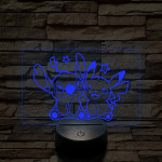Űrkutya és Villámcsapás barátsága – 7 színű, színváltós 3D LED lámpa