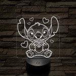 Űrkutya szerelmes – 7 színű, színváltós 3D LED lámpa