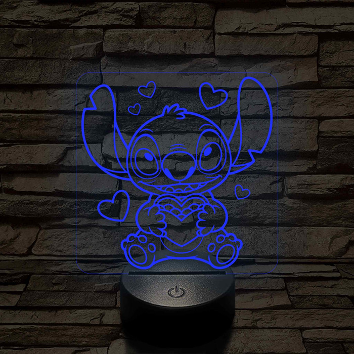 Űrkutya szerelmes – 7 színű, színváltós 3D LED lámpa