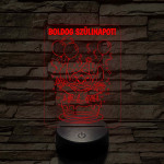Szülinapi Űrkutya tortában – 7 színű, színváltós 3D LED lámpa