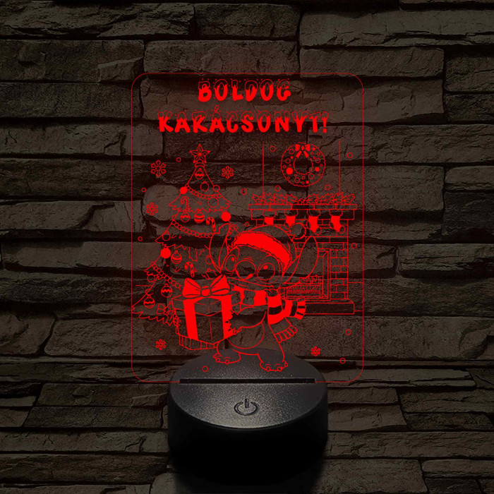 Űrkutya karácsonya – 7 színű, színváltós 3D LED lámpa