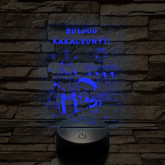 Űrkutya karácsonya – 7 színű, színváltós 3D LED lámpa