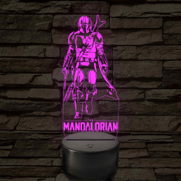 Mandalóri – 7 színű, színváltós 3D LED lámpa