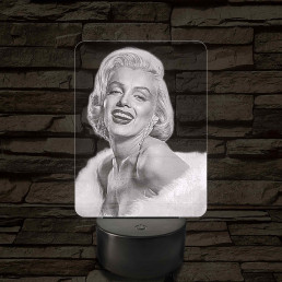Marilyn Monroe portré – 7 színű, színváltós LED lámpa