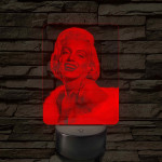 Marilyn Monroe portré – 7 színű, színváltós LED lámpa
