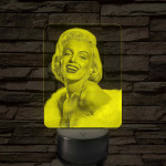 Marilyn Monroe portré – 7 színű, színváltós LED lámpa