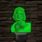 Marilyn Monroe portré – 7 színű, színváltós LED lámpa