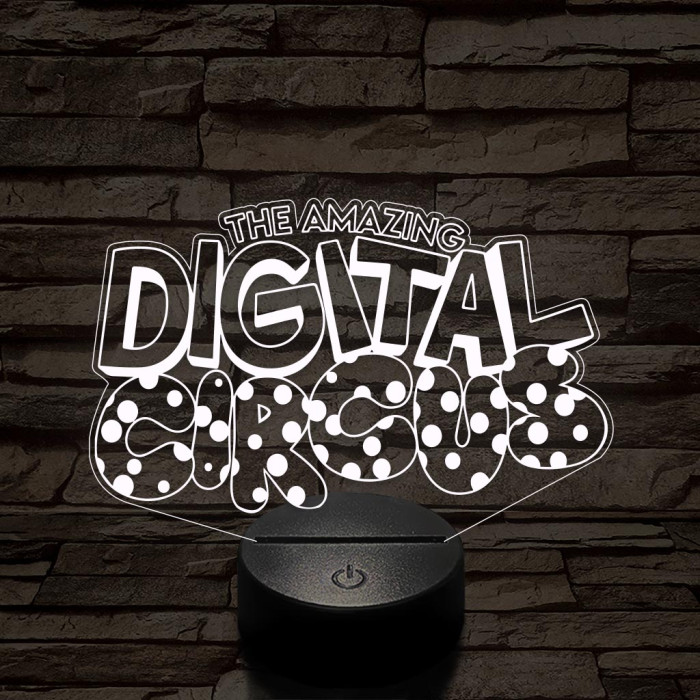 A Csodálatos Digitális Cirkusz logo – 7 színű, színváltós 3D LED lámpa