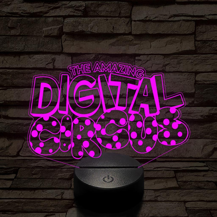 A Csodálatos Digitális Cirkusz logo – 7 színű, színváltós 3D LED lámpa