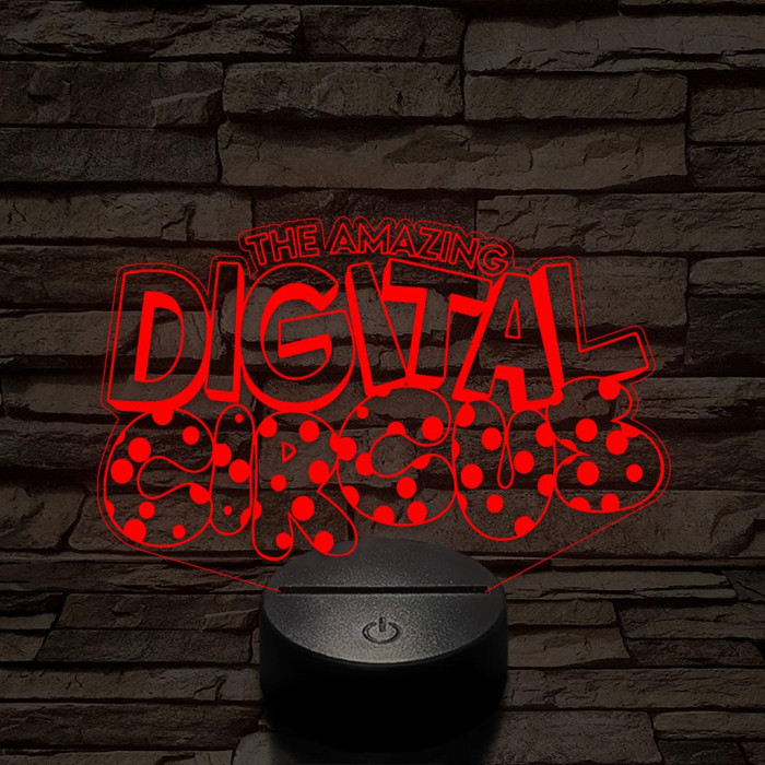 A Csodálatos Digitális Cirkusz logo – 7 színű, színváltós 3D LED lámpa
