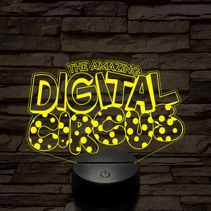 A Csodálatos Digitális Cirkusz logo – 7 színű, színváltós 3D LED lámpa