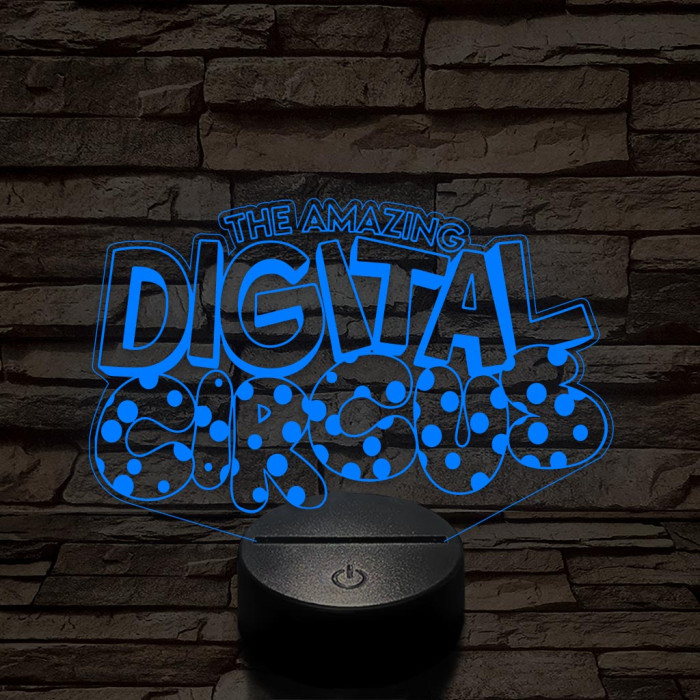 A Csodálatos Digitális Cirkusz logo – 7 színű, színváltós 3D LED lámpa