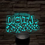 A Csodálatos Digitális Cirkusz logo – 7 színű, színváltós 3D LED lámpa