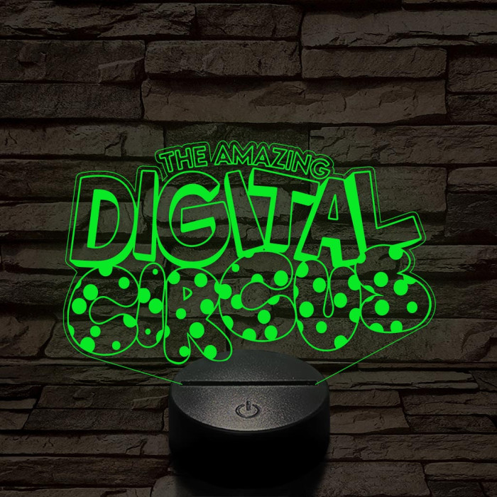 A Csodálatos Digitális Cirkusz logo – 7 színű, színváltós 3D LED lámpa