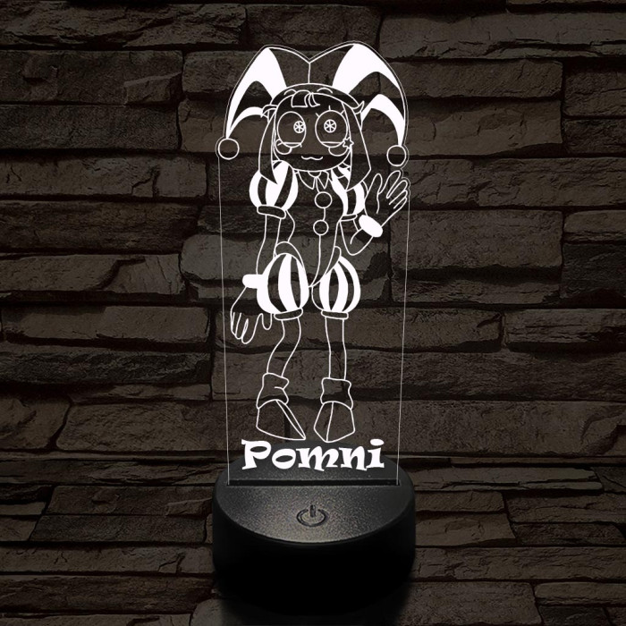 A Csodálatos Digitális Cirkusz Pomni – 7 színű, színváltós 3D LED lámpa