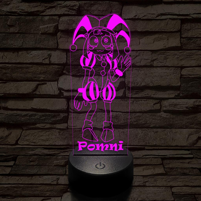 A Csodálatos Digitális Cirkusz Pomni – 7 színű, színváltós 3D LED lámpa