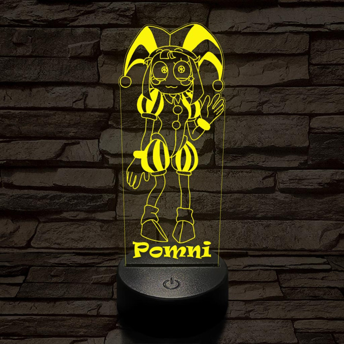 A Csodálatos Digitális Cirkusz Pomni – 7 színű, színváltós 3D LED lámpa