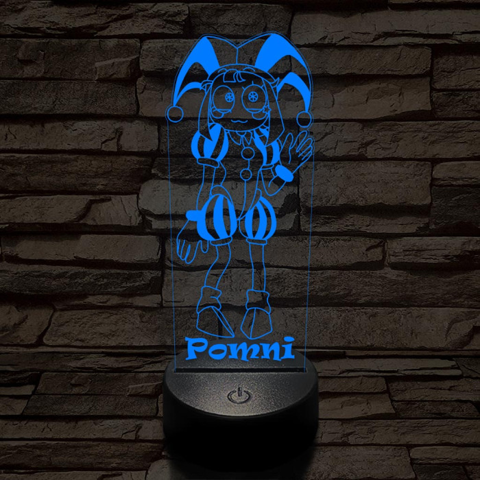 A Csodálatos Digitális Cirkusz Pomni – 7 színű, színváltós 3D LED lámpa