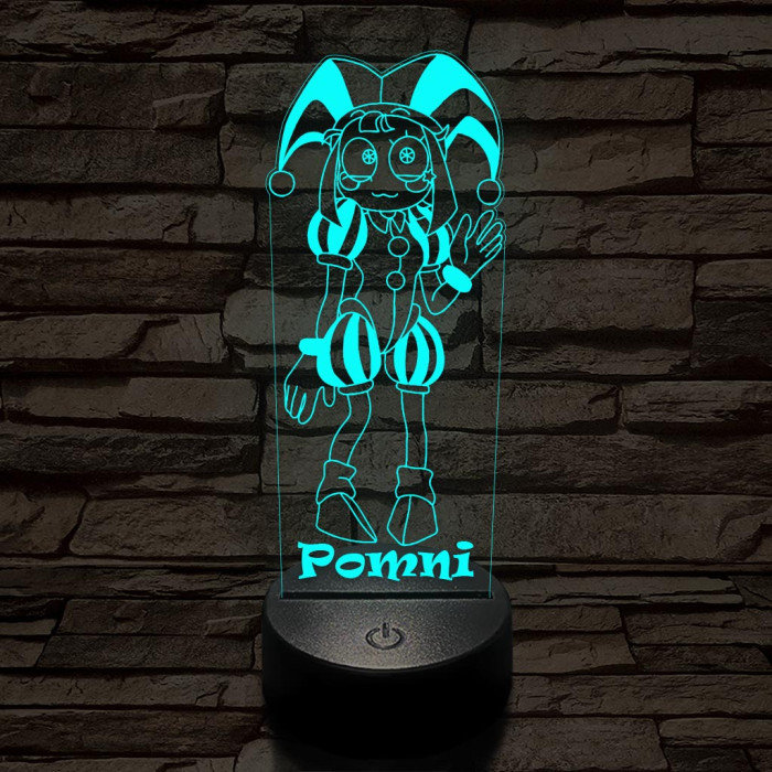 A Csodálatos Digitális Cirkusz Pomni – 7 színű, színváltós 3D LED lámpa
